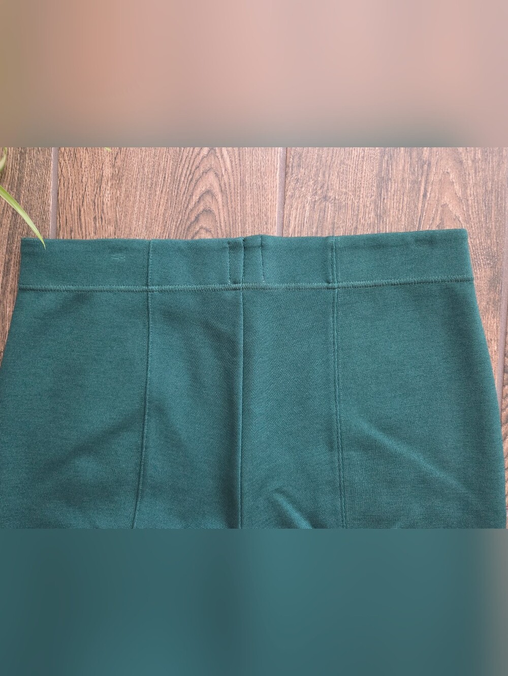 Anthropologie Maeve Margot Kick Flare Cropped Knit Stretch Pants in Pine Green - Picture 9 of 10